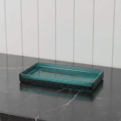 Velora Glass Tray 23.5 X 13.4 X 2.7 Cm Turquoise