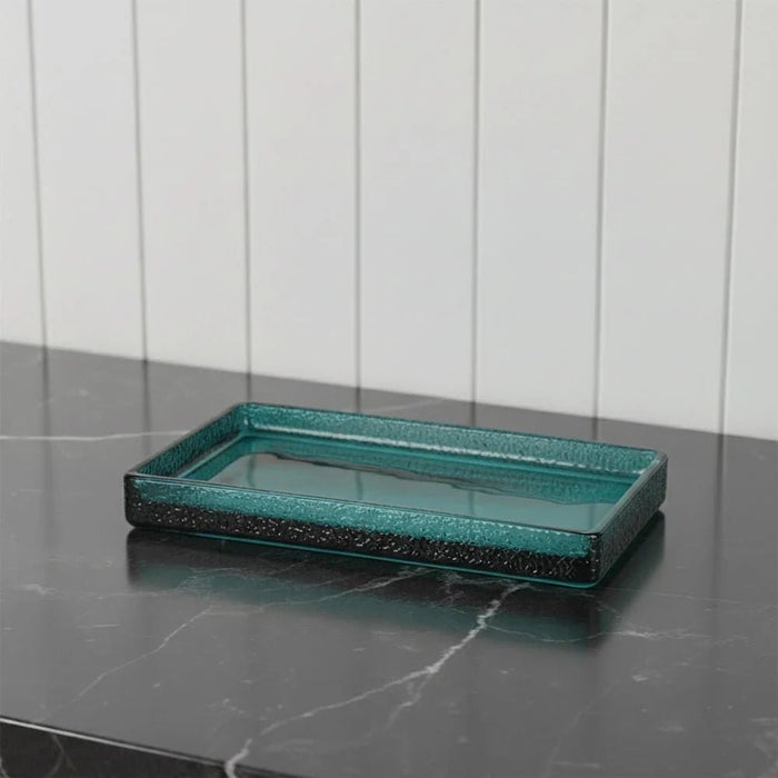 Velora Glass Tray 23.5 X 13.4 X 2.7 Cm Turquoise