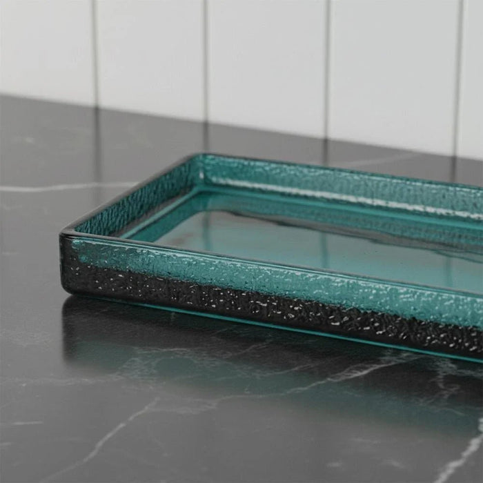 Velora Glass Tray 23.5 X 13.4 X 2.7 Cm Turquoise