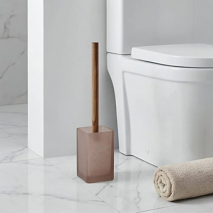 Velora Glass Toilet Brush 9.1 X 9.1 X 38 Cm Mocha Brown