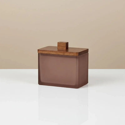 Velora Glass Cotton Ball Jar With Lid 11.5 X 6.7 X 10.7 Cm Mocha Brown