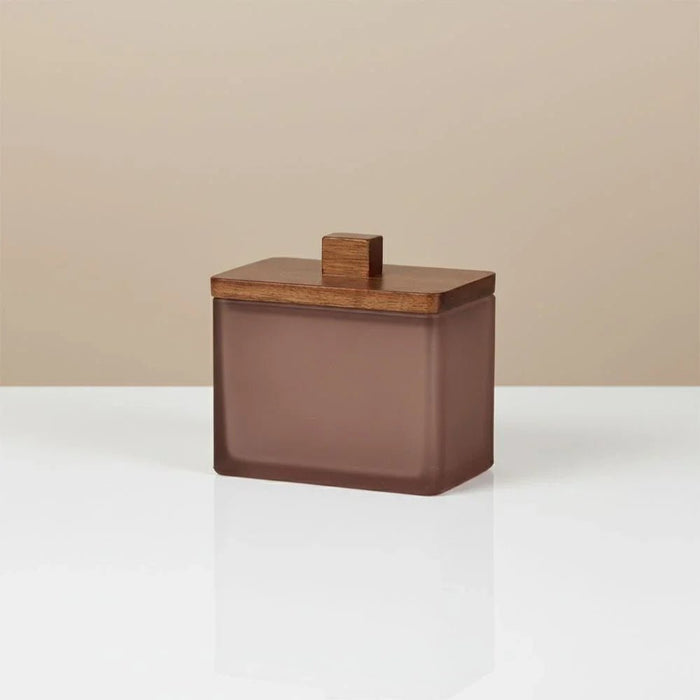 Velora Glass Cotton Ball Jar With Lid 11.5 X 6.7 X 10.7 Cm Mocha Brown