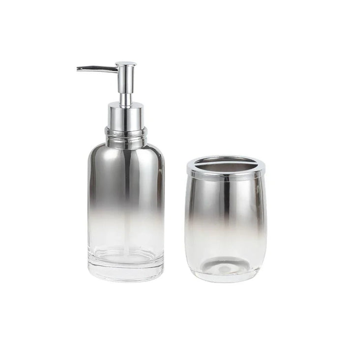Velora Glass Bath Set 7.1 X 20 Cm Silver