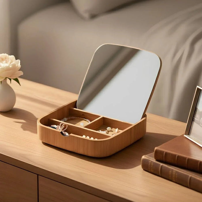 Velora Jewelry Box 19 X 19 X 3.6 Cm Oak Brown