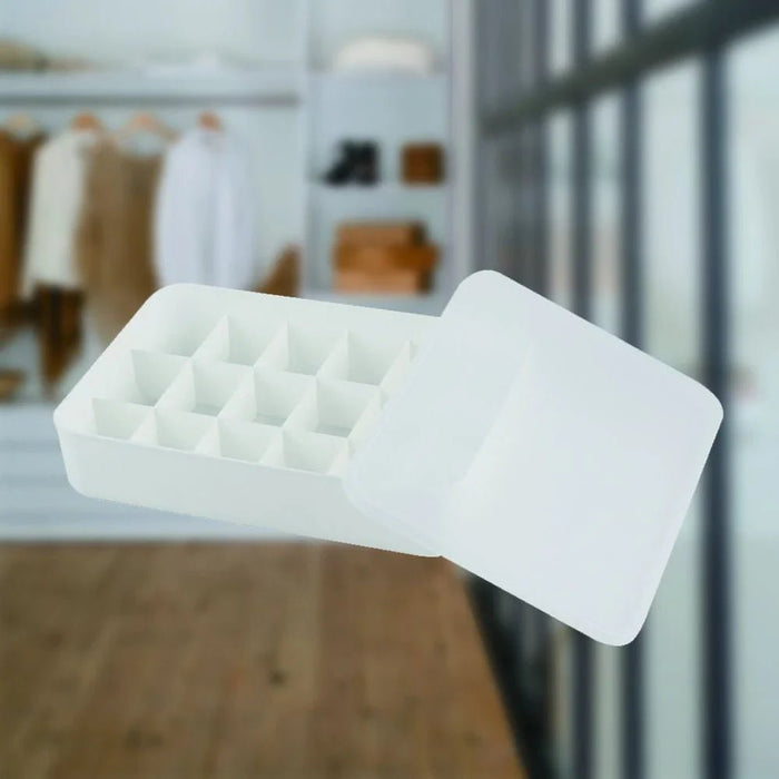 Magnus Plastic Organizer With Lid White 36.5X26.5X8.5Cm