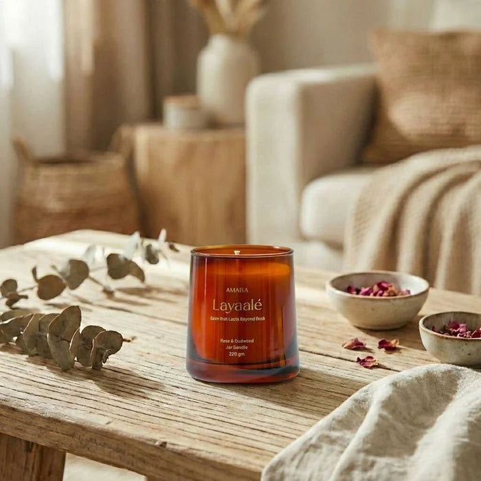 Layaale (220G) Rose & Oudwood Jar Candle