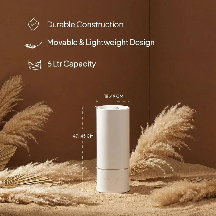 Tranquil Top Filling Cool Mist Humidifier With Ultrasonic Technology And 7 Color Night Light 6L White