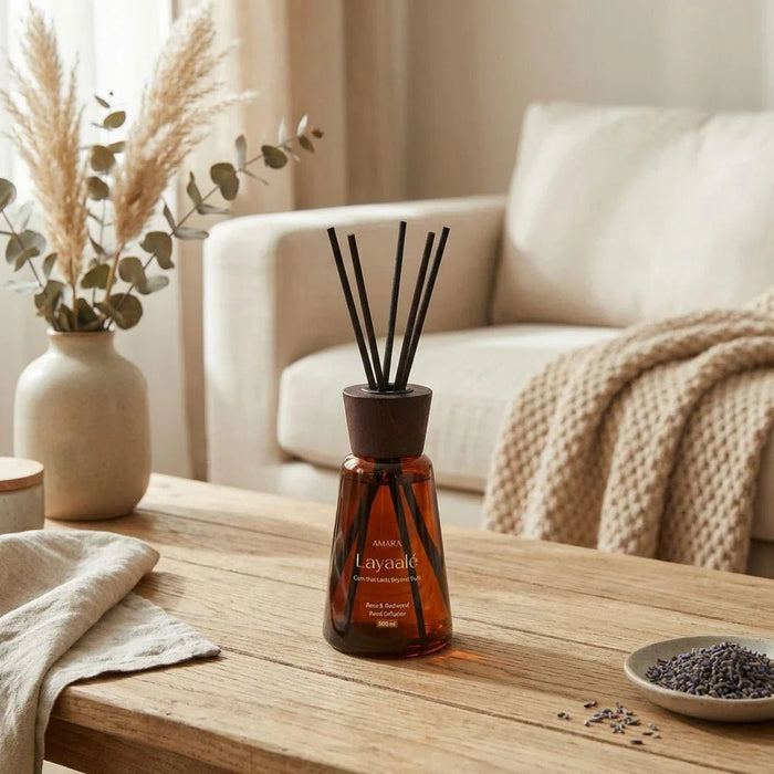 Layaale (500Ml) Rose & Oudwood Reed Diffuser