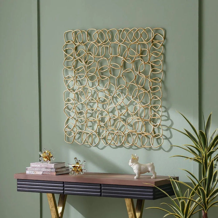 Skia Glass & PP Wire Square Shadow Boxes 90x90x30Cm