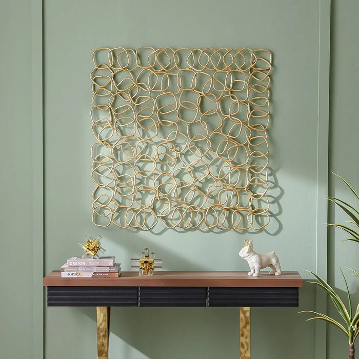 Skia Glass & PP Wire Square Shadow Boxes 90x90x30Cm