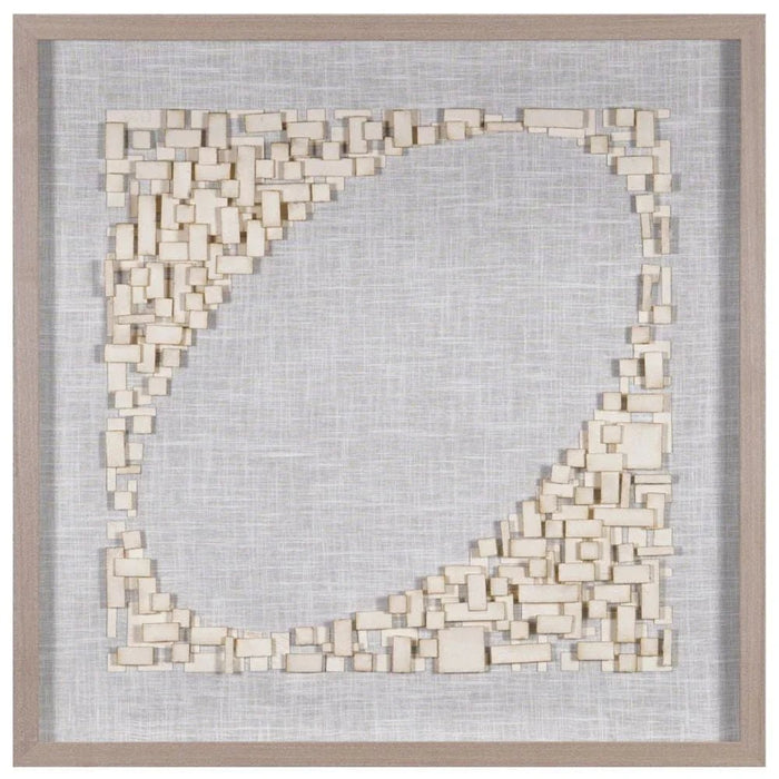 Skia Glass & PP Wooden Cubes Oval Shadow Boxes 80x80x50Cm