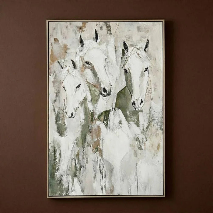 Marrakech Stallions Handpainted Wall Art 80X120Cm