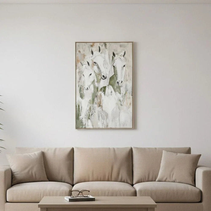 Marrakech Stallions Handpainted Wall Art 80X120Cm