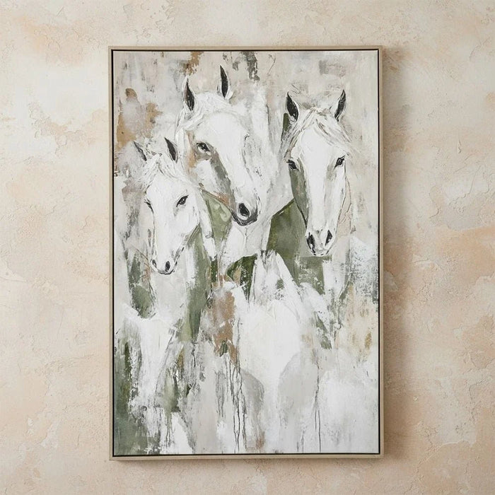 Marrakech Stallions Handpainted Wall Art 80X120Cm