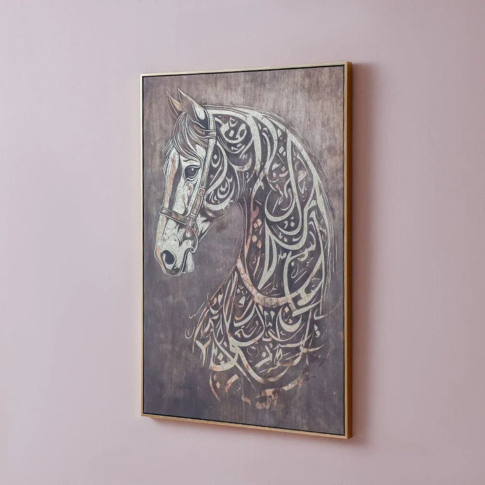 Jannah Golden Stallion Printed Wall Art 82.5X122.5X3.5CM