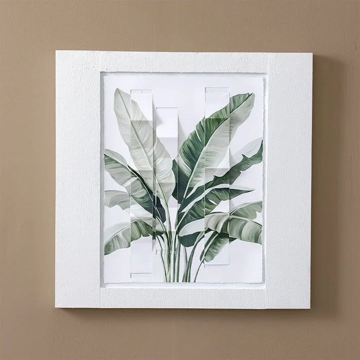 Lymora Tropical Grid Oil Painting Wall Art 80X80X4CM