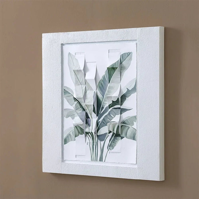 Lymora Tropical Grid Oil Painting Wall Art 80X80X4CM