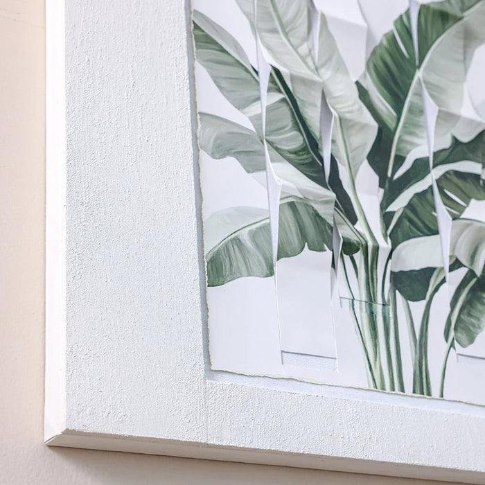 Lymora Tropical Grid Oil Painting Wall Art 80X80X4CM