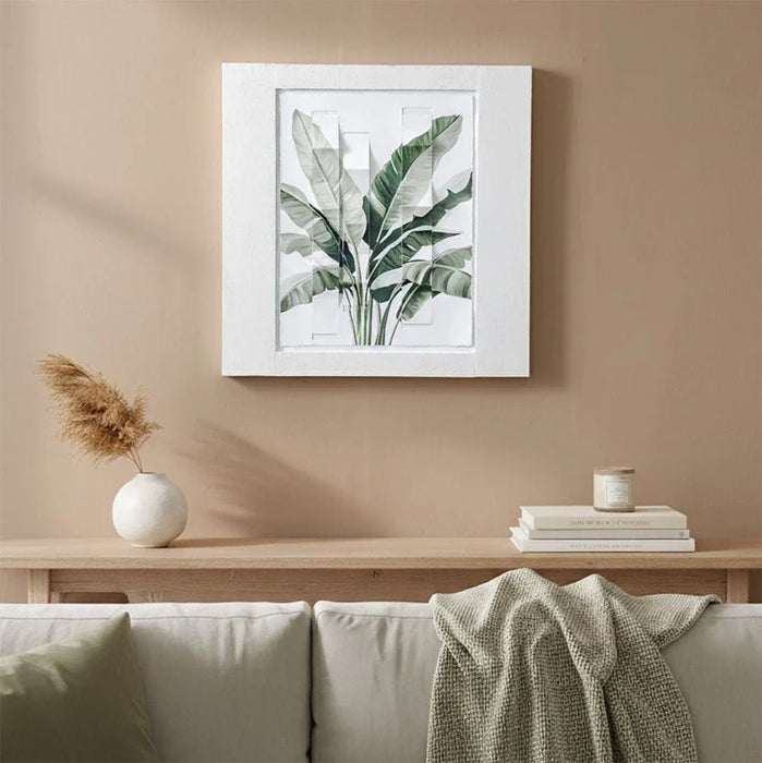 Lymora Tropical Grid Oil Painting Wall Art 80X80X4CM