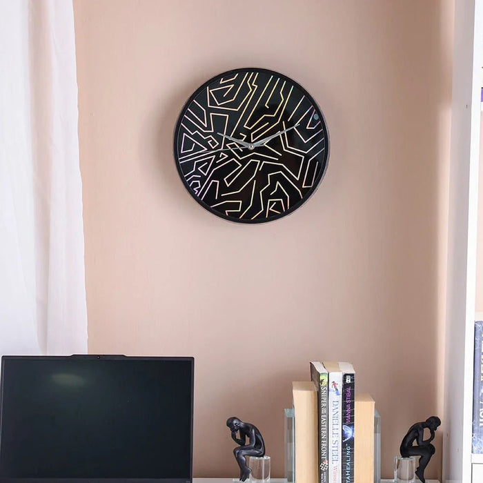 Cambridge Abstract Wall Clock-Black-30x30x4.5 cm