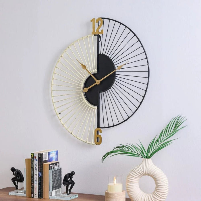 Cambridge Wall Accent Wall Clock-Black/White-60x68.5x4.5 cm
