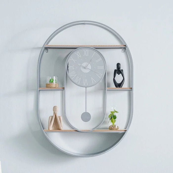 Cambridge Clock With Wooden Stand Wall Clock
66X94X13Cm Silver