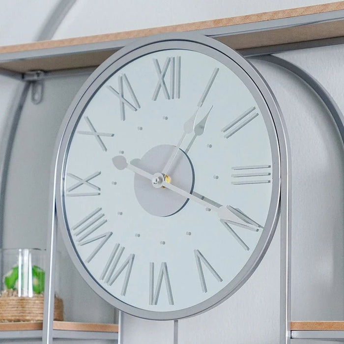Cambridge Clock With Wooden Stand Wall Clock
66X94X13Cm Silver