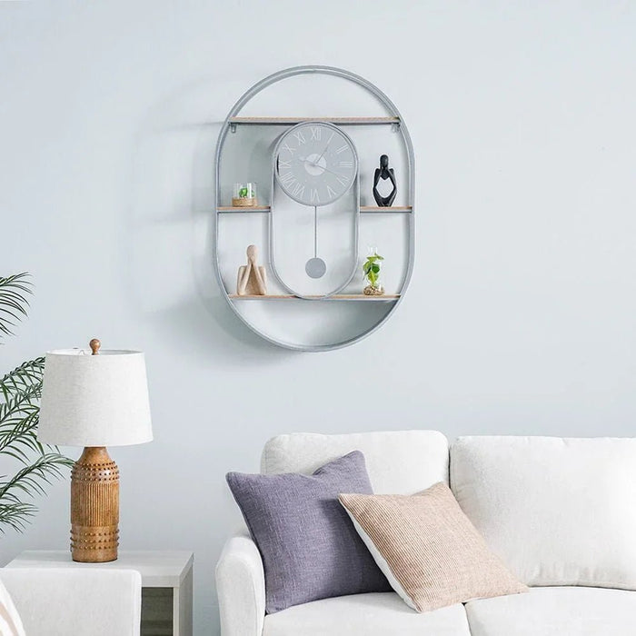 Cambridge Clock With Wooden Stand Wall Clock
66X94X13Cm Silver