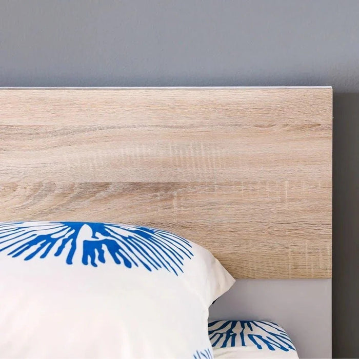 Aurora 150x200 Queens Bed-White/Natural Oak-With 2-Year Warranty