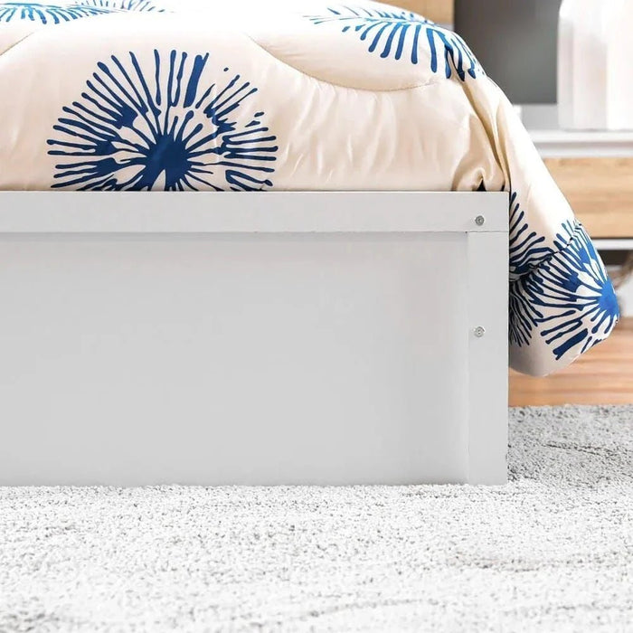 Aurora 150x200 Queens Bed-White/Natural Oak-With 2-Year Warranty