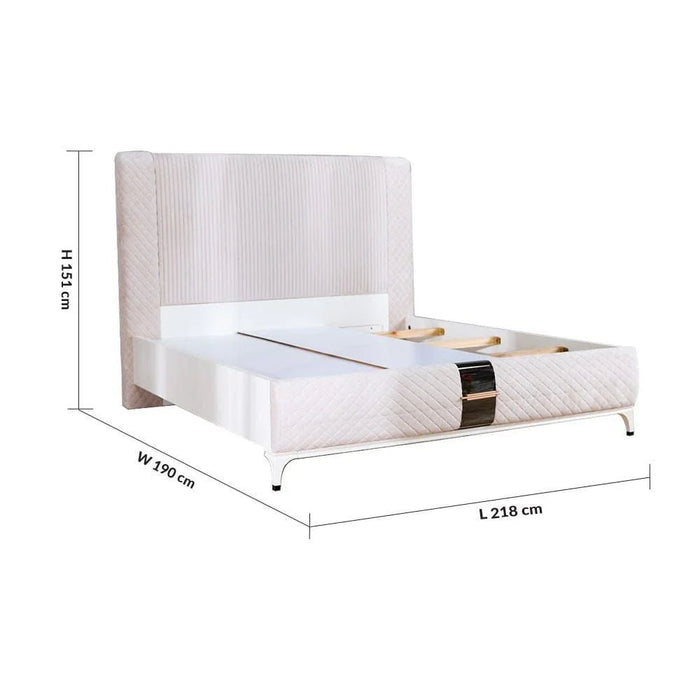 New Aloha 180x200 King Bed-White-With 2-Year Warranty
