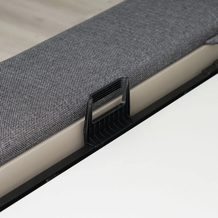 Defne 180X200 King Bed with Hydraulic Underbed Storage & Bench-Cream/Black-With 5-Year Warranty