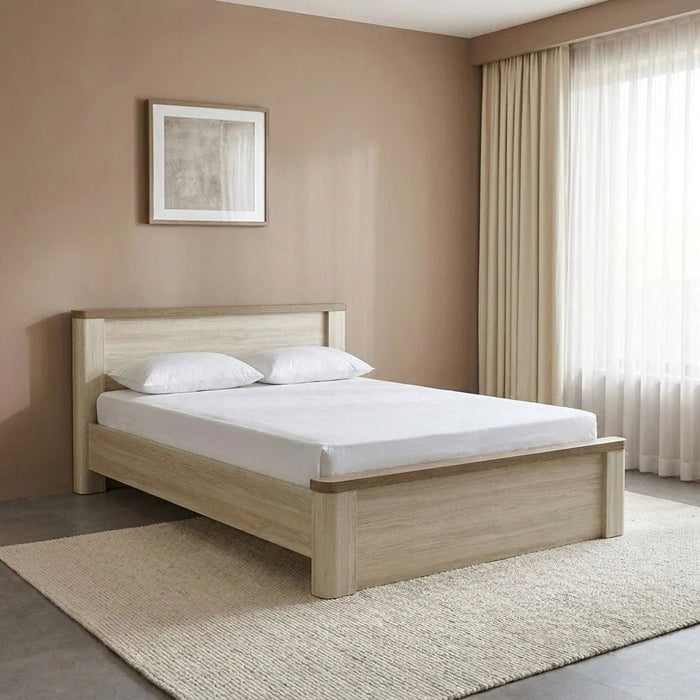 Olivos 150x200 Queen Bed-Ash Grey/Oak-With 2-Year Warranty