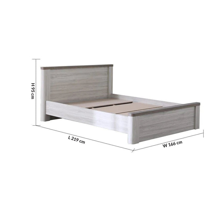 Olivos 150x200 Queen Bed-Ash Grey/Oak-With 2-Year Warranty