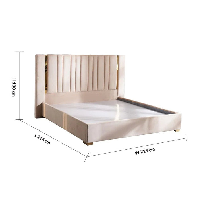 New Poliana 180x200 King Bed-Beige-With 2-Year Warranty