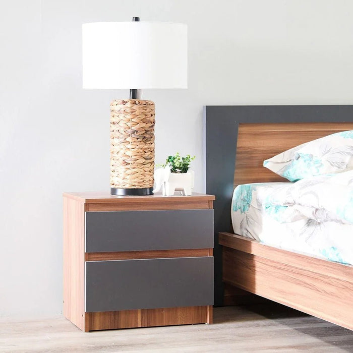 Martina 180x200 King Bed Set + Dresser and Stool - Cherry - With 2-Year Warranty