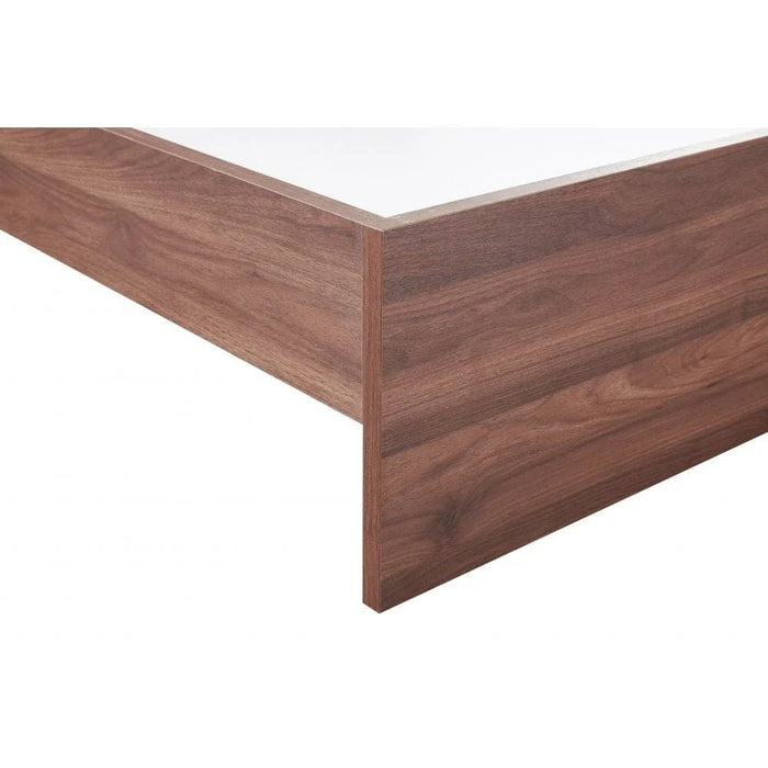 New Allano 180x200 King Bed-Dark Walnut/White-With 2-Year Warranty