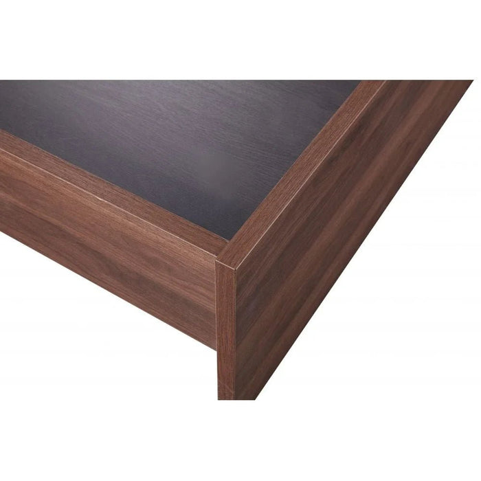 New Allano 150x200 Queen Bed-Dark Walnut/White-With 2-Year Warranty