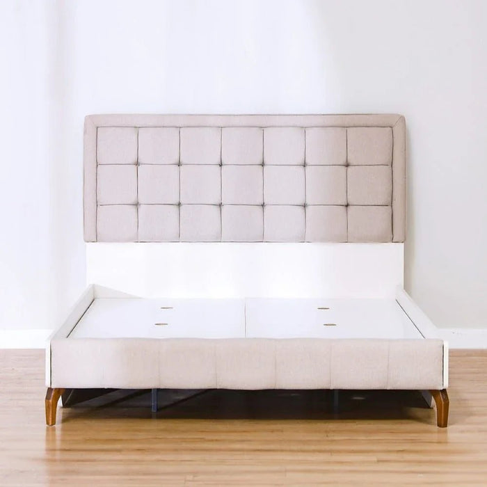 V2 Gordion 150x200 Queen Bed-Light Cream-With 2-Year Warranty