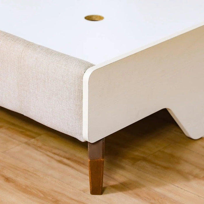 V2 Gordion 150x200 Queen Bed-Light Cream-With 2-Year Warranty