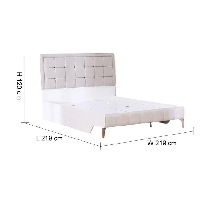 V2 Gordion 150x200 Queen Bed-Light Cream-With 2-Year Warranty