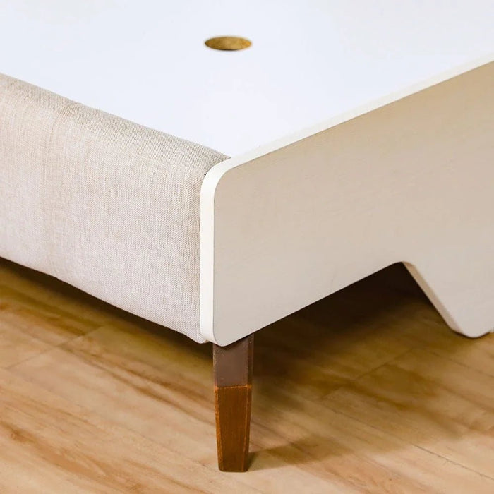 V2 Gordion 180x200 King Bed-Light Cream-With 2-Year Warranty