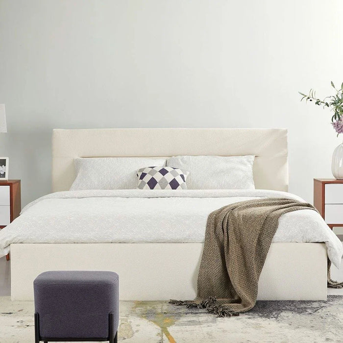 Hendrix 150x200 Queen Bed with Hydraulic storage-White-With 2-Year Warranty
