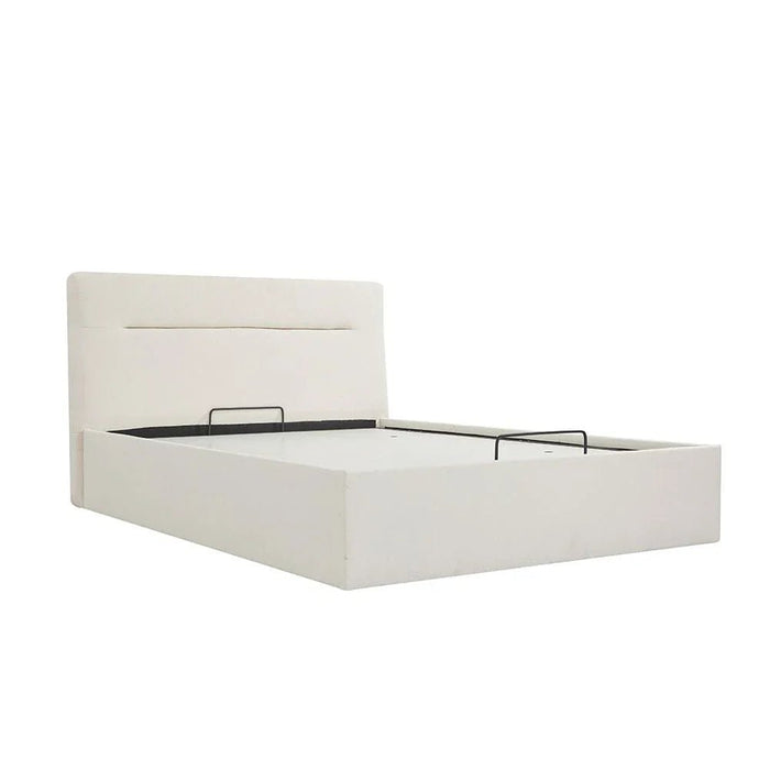 Hendrix 150x200 Queen Bed with Hydraulic storage-White-With 2-Year Warranty