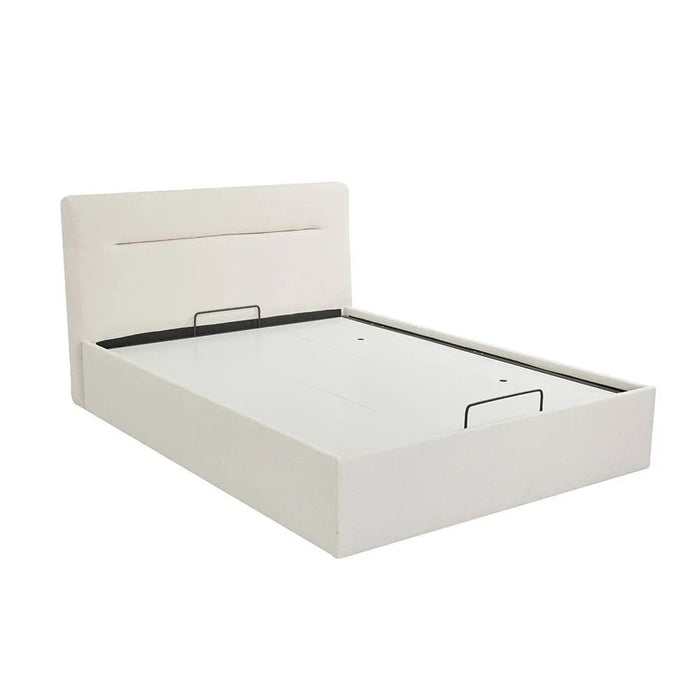 Hendrix 150x200 Queen Bed with Hydraulic storage-White-With 2-Year Warranty