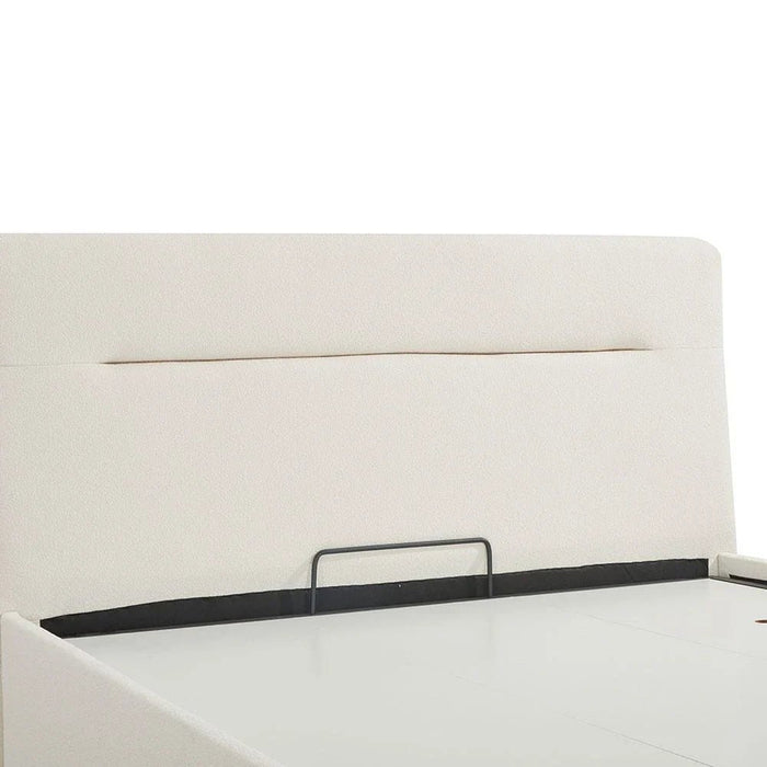 Hendrix 150x200 Queen Bed with Hydraulic storage-White-With 2-Year Warranty