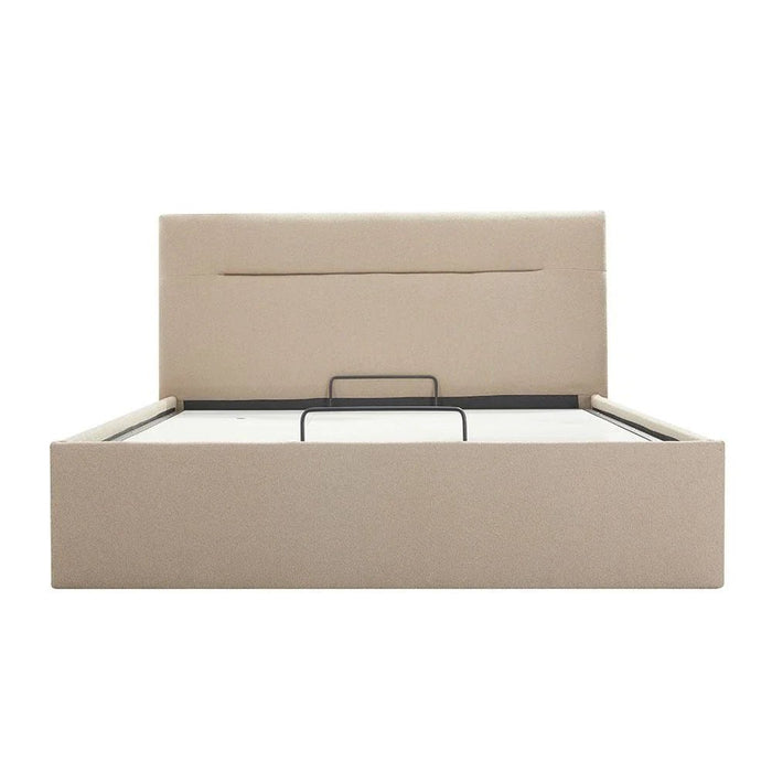 Hendrix 150x200 Queen Bed with Hydraulic storage-Taupe-With 2-Year Warranty