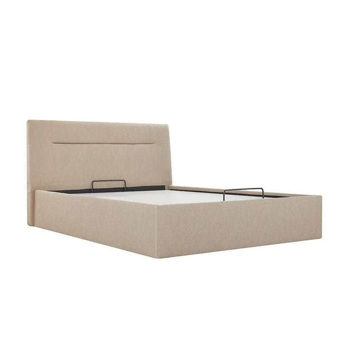 Hendrix 150x200 Queen Bed with Hydraulic storage-Taupe-With 2-Year Warranty