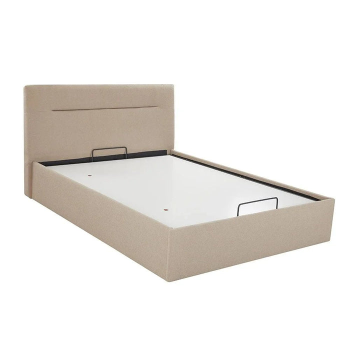 Hendrix 150x200 Queen Bed with Hydraulic storage-Taupe-With 2-Year Warranty