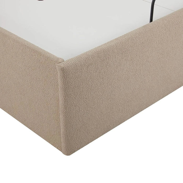 Hendrix 150x200 Queen Bed with Hydraulic storage-Taupe-With 2-Year Warranty